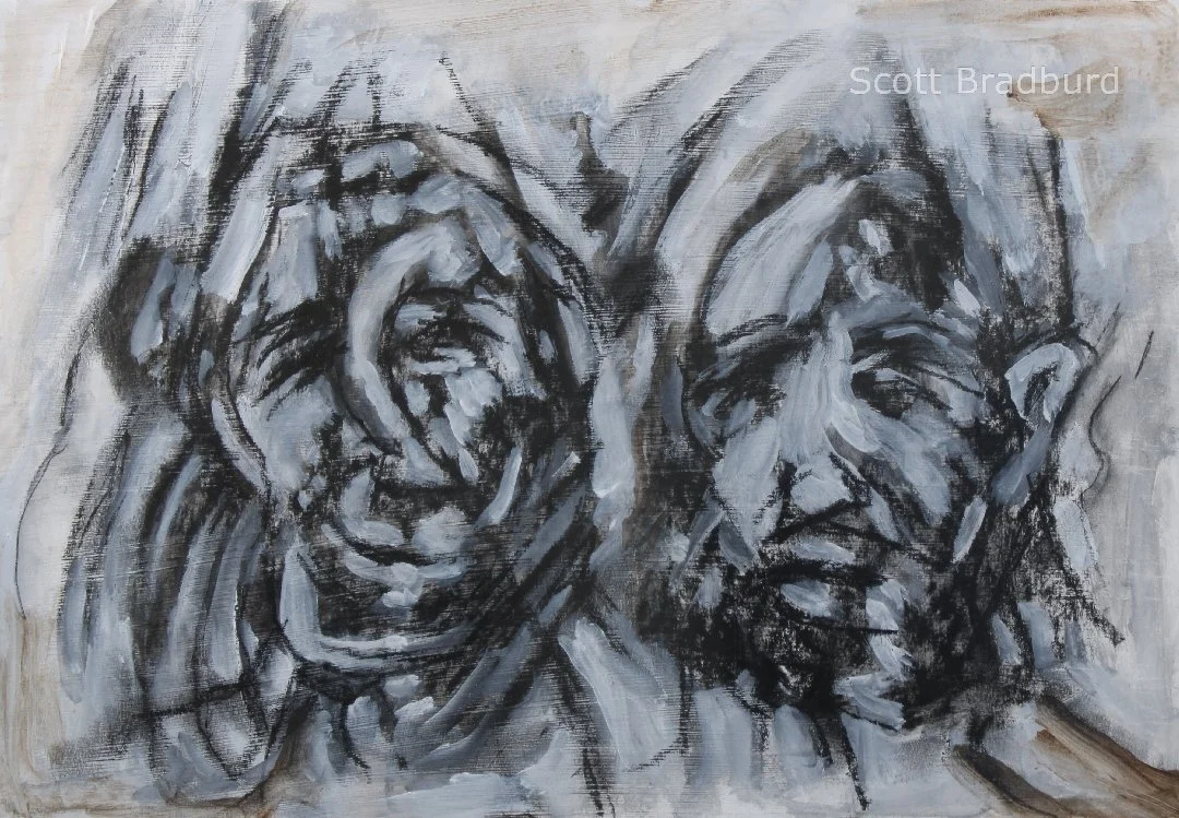 "Self Portrait of a Gargoyle"
Ether Gris Series
14" x 17"
Mixed Media on Paper