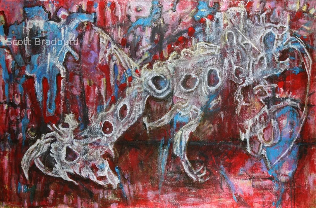 "Hemingway Said That the Bull Died Gloriously"
24" X 36" Acrylic on Canvas
