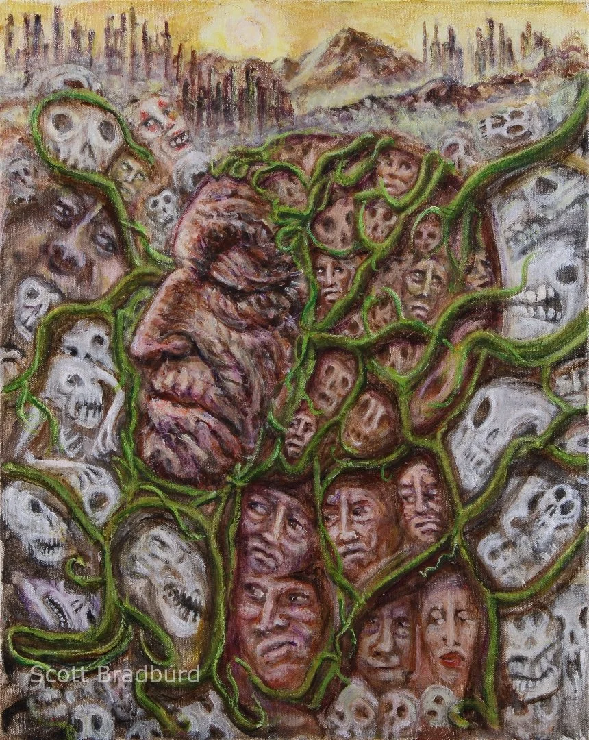   Armillaria Humanis""-
Ether Gris Series
16' X 20"
Acrylic on Canvas
