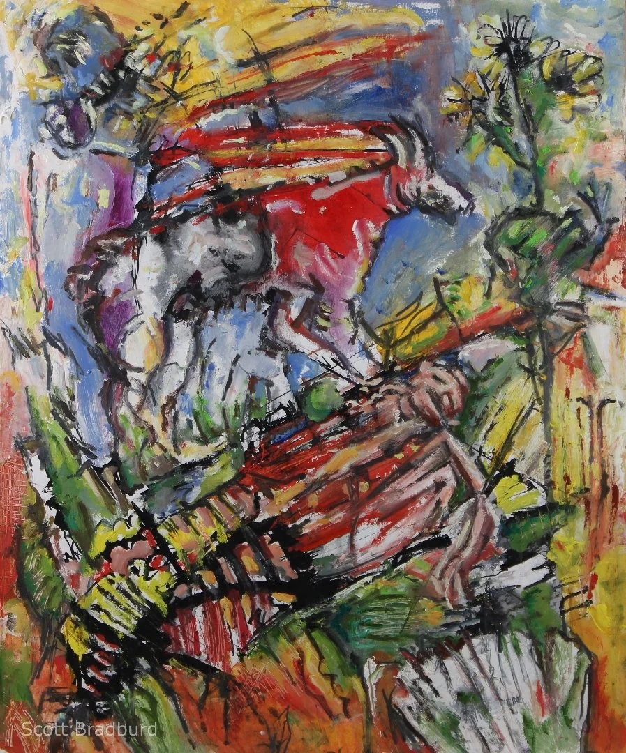 "The Goatherder Who Ate the Goat That Ate the Mushrooms"
Mixed Media on P:aper