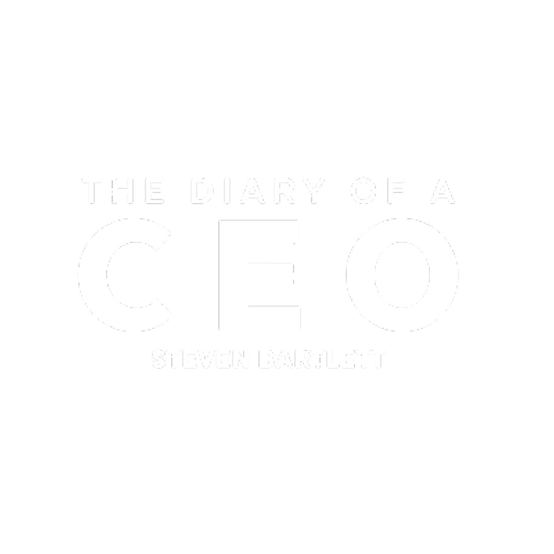 Black book cover with white text that reads "The Diary of a CEO" and "Steven Bartlett."