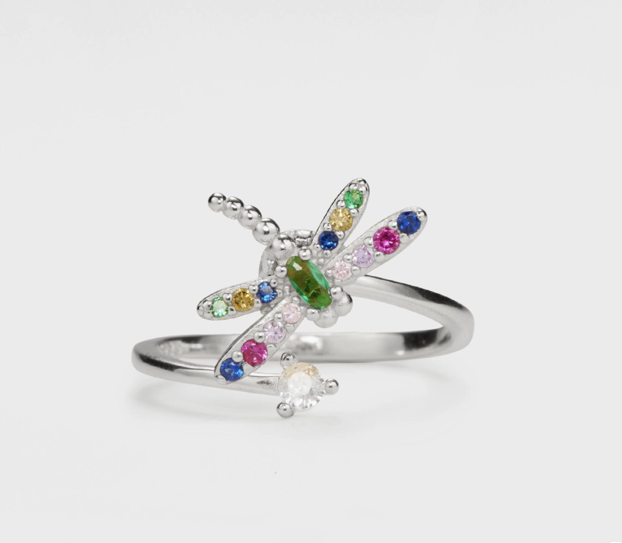 Dragonfly Anxiety Fidget Spinner Ring | Silver
