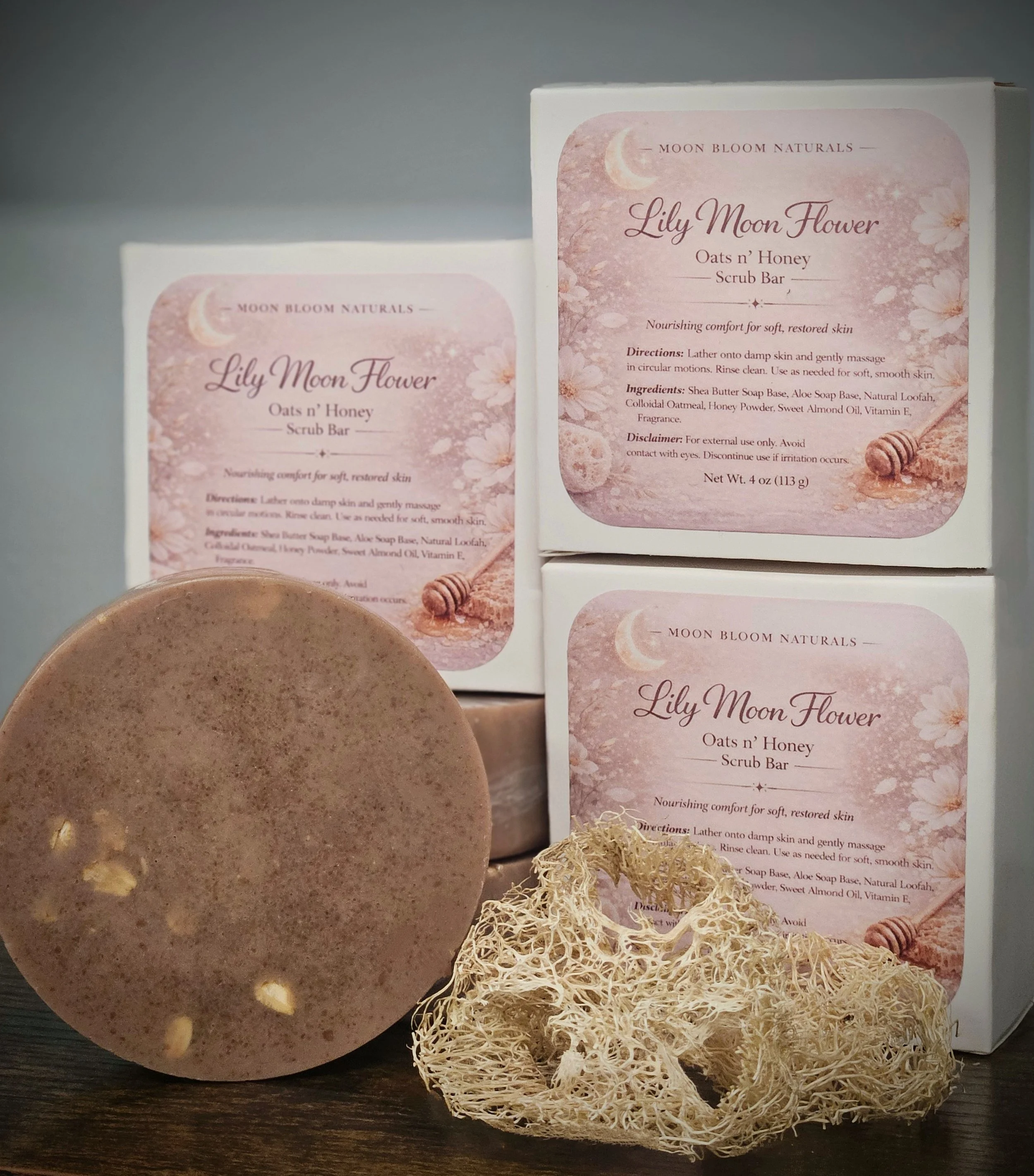 Lily Moon Flower - Oats n' Honey Scrub Bar