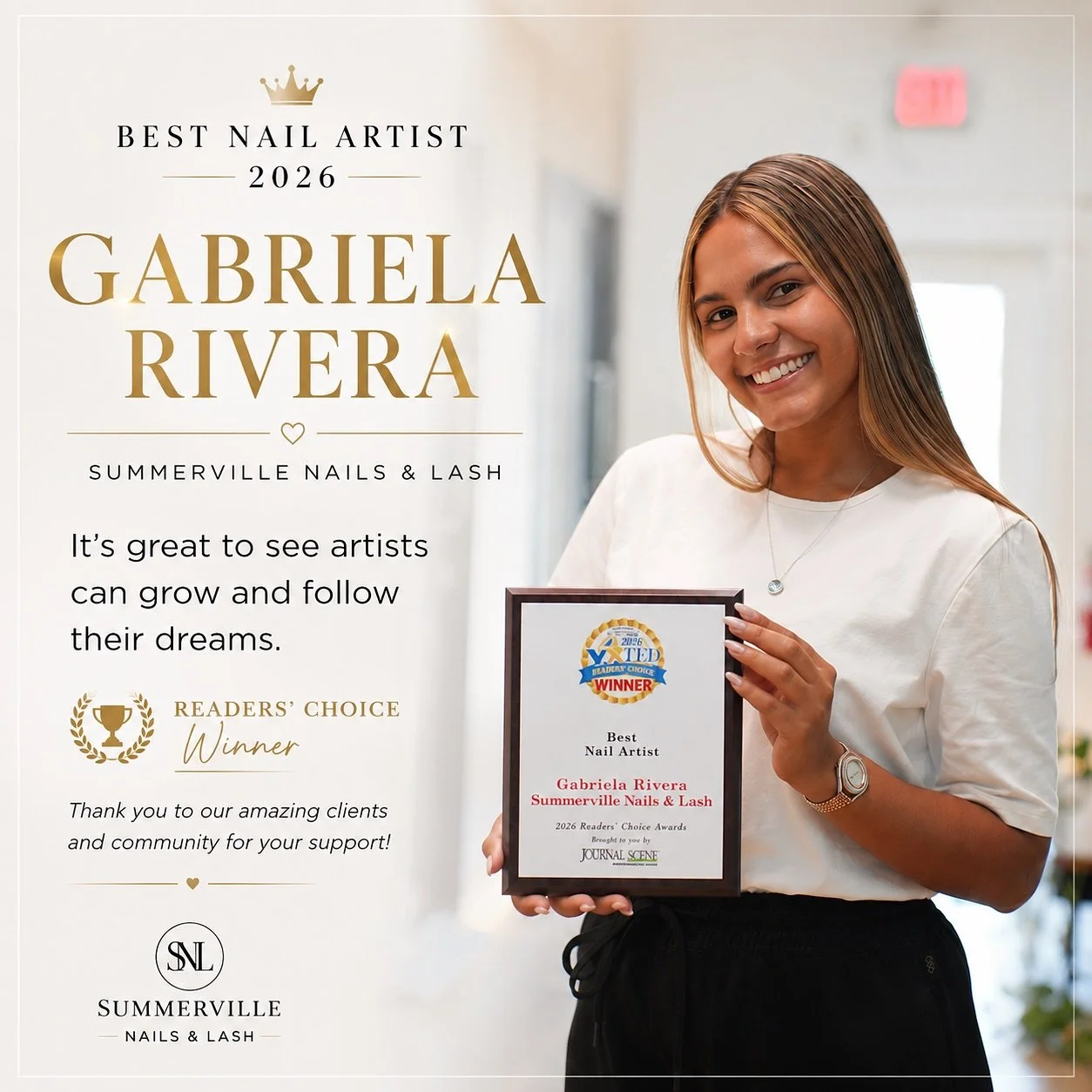 Watching artists grow and follow their dreams is one of the most rewarding parts of this journey.

When Gabriela first joined our team, we knew she had talent. Through hard work, dedication, and a genuine passion for her craft, she has continued to g