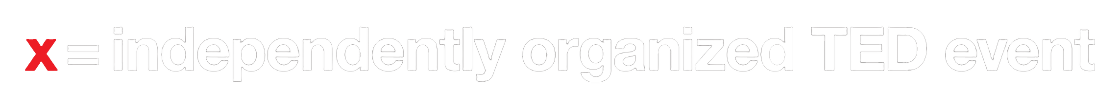 Text graphic displaying a key indicating that a red X symbolizes an independently organized TED event.