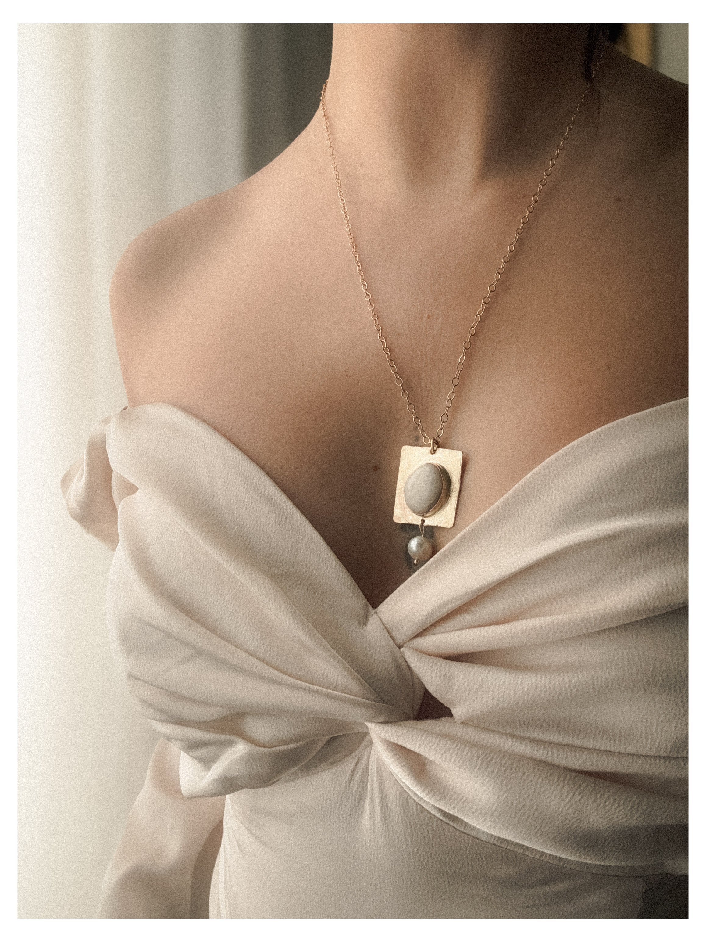 Moonstone & Pearl Necklace