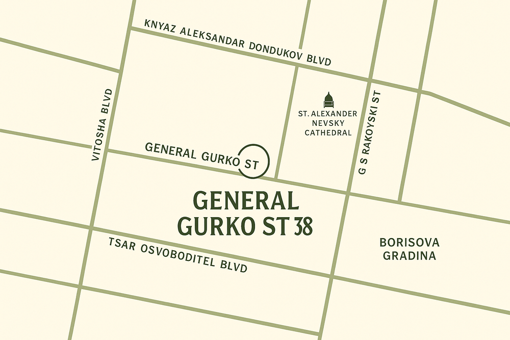Map: Osteria Luce at General Gurko St 38, Sofia, near St. Alexander Nevsky Cathedral