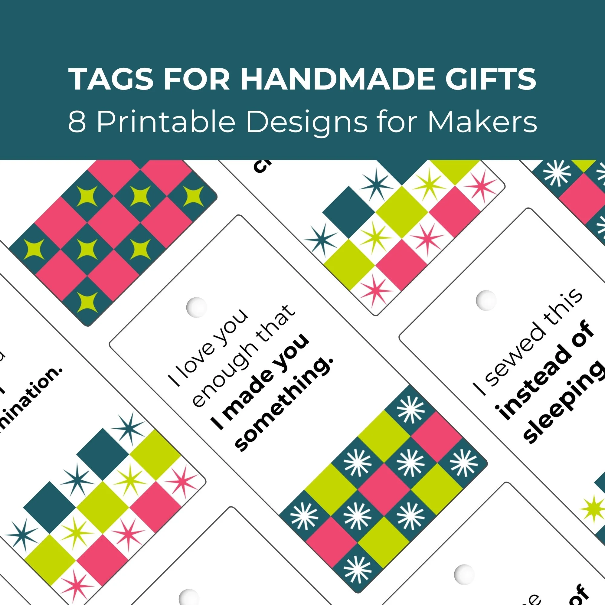 Printable Tags for Handmade Gifts - Bold Colors