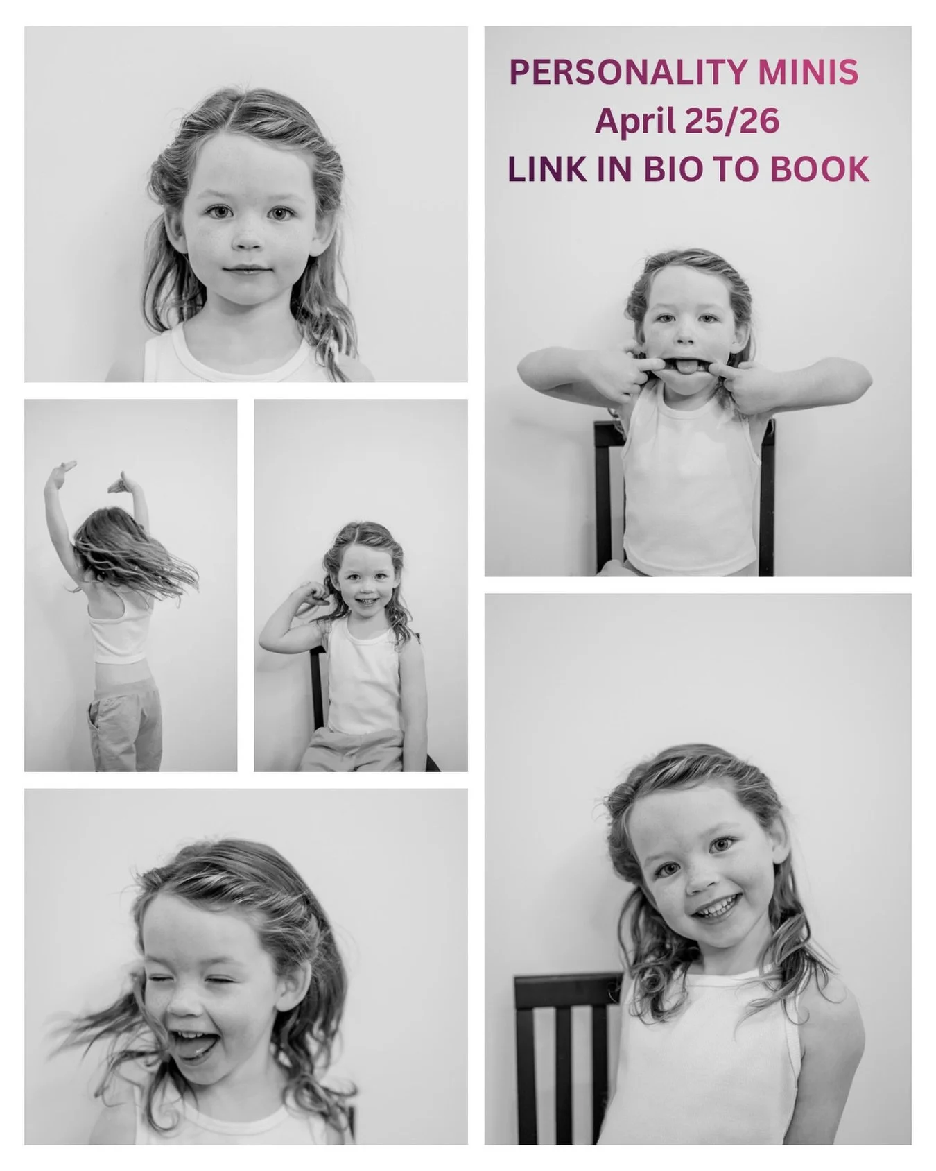 PERSONALITY MINIS are BACK!! 🎉
APRIL 25 &amp; 26 in Ridgefield
These sessions are designed to show off exactly who your child is right now &mdash; the smiles, the sass, the shyness, the BIG personality and all the little quirks you never want to for