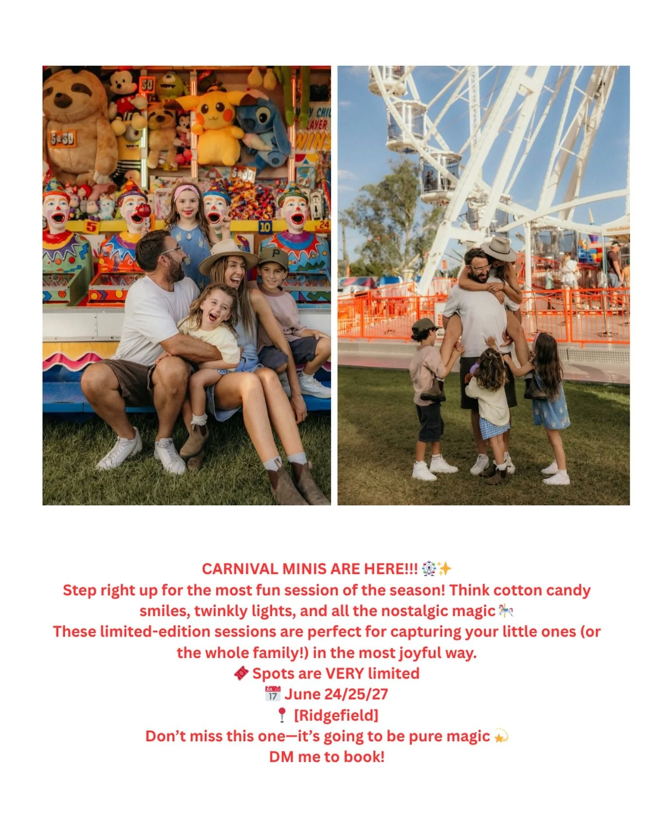 Booking link in bio! 🎡🎠🎢🎟️