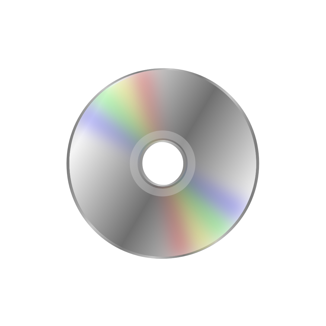 A compact disc with a reflective surface showing rainbow-like colors.