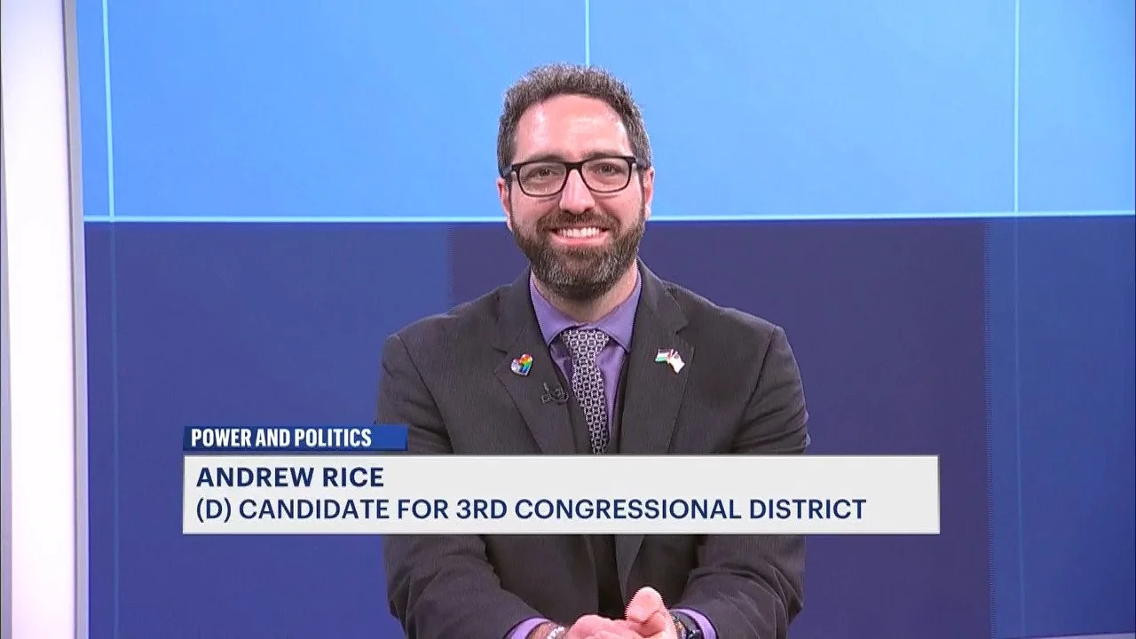 Andrew Rice appearing on News 12's Power & Politics segment on May 30, 2026