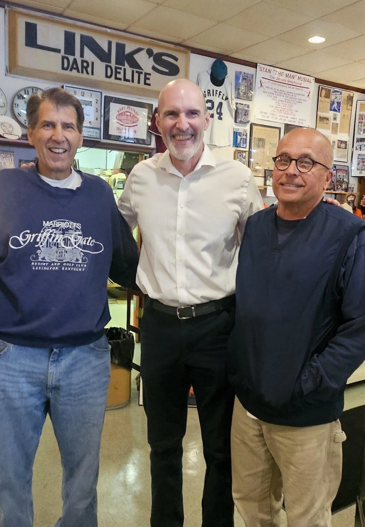 Alan Bradstock with supporters