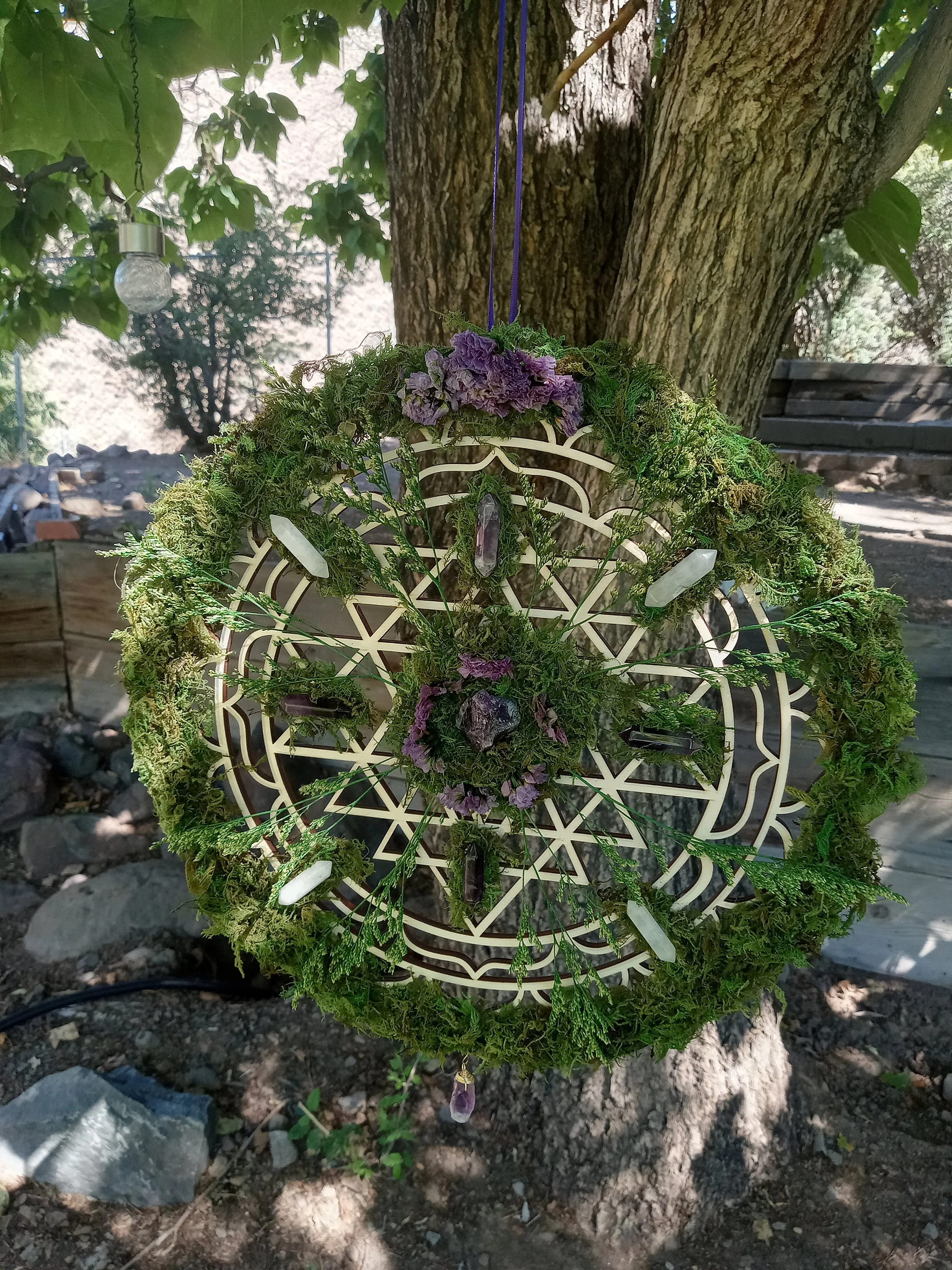 Custom Handmade Healing Crystal Grid Art Piece