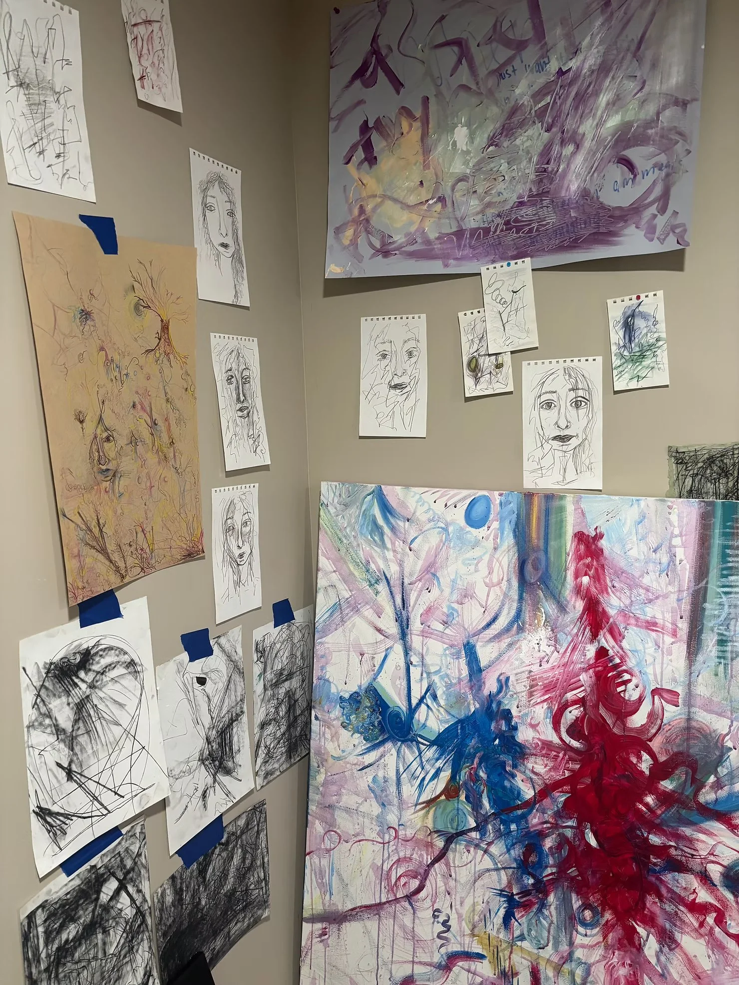 view inside artist Nicole Javorsky's studio