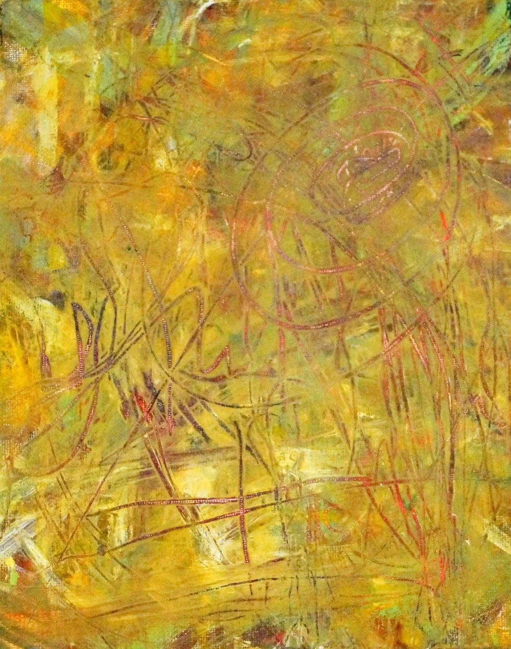 abstract yellow painting by Nicole Javorsky