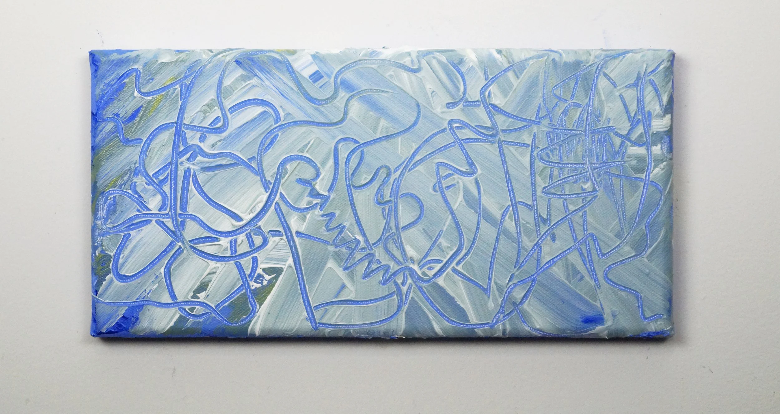 blue acrylic abstract painting by Nicole Javorsky