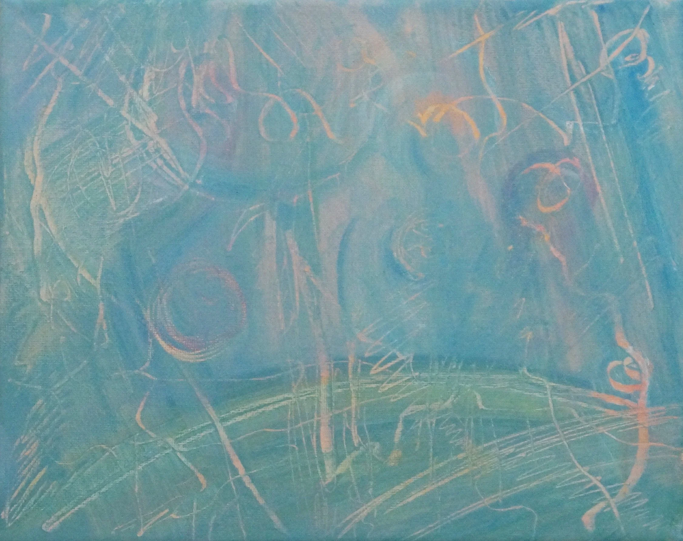 abstract blue painting by Nicole Javorsky