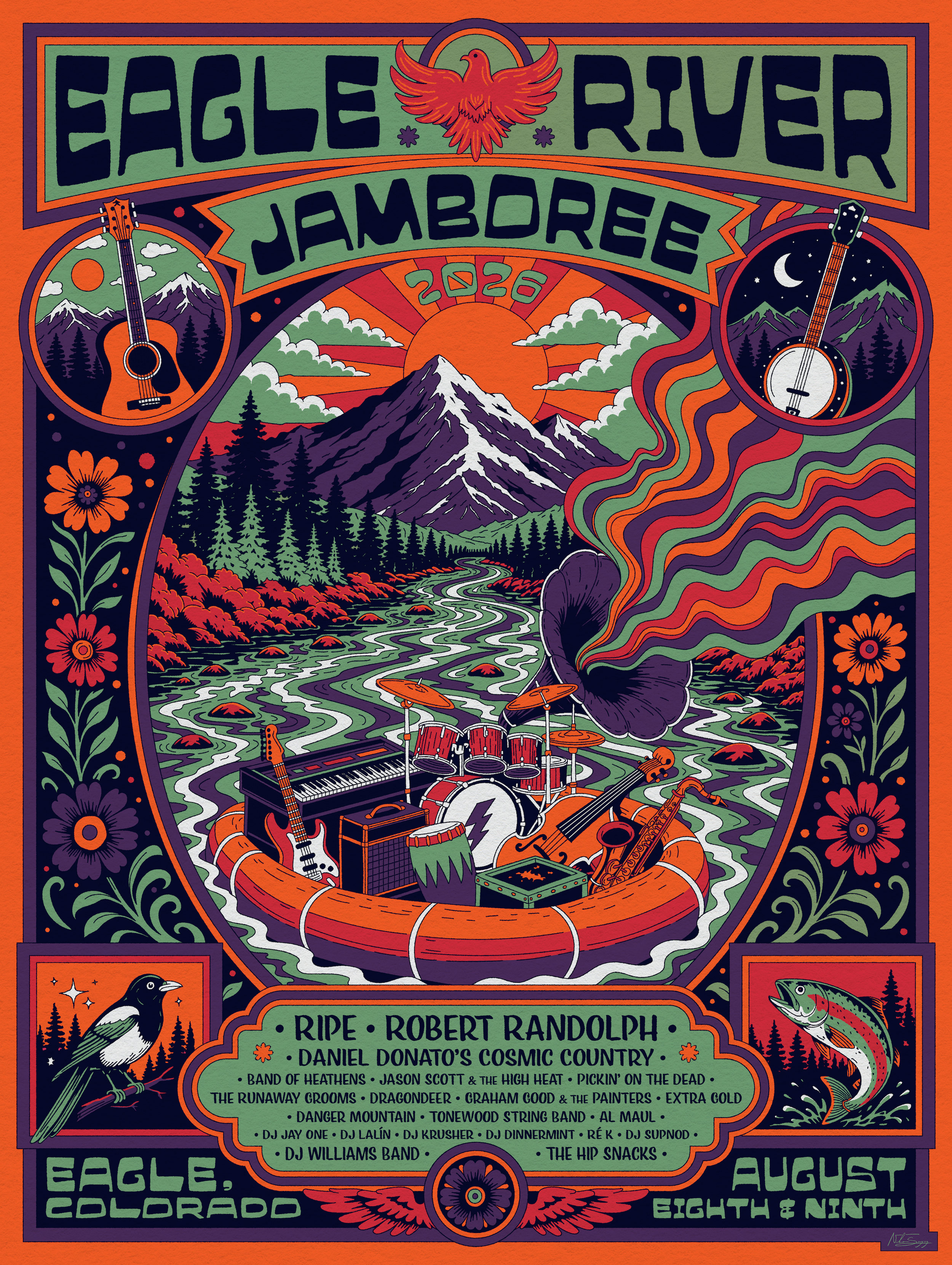 2026 Eagle River Jamboree Official Festival Poster with Poster Tube