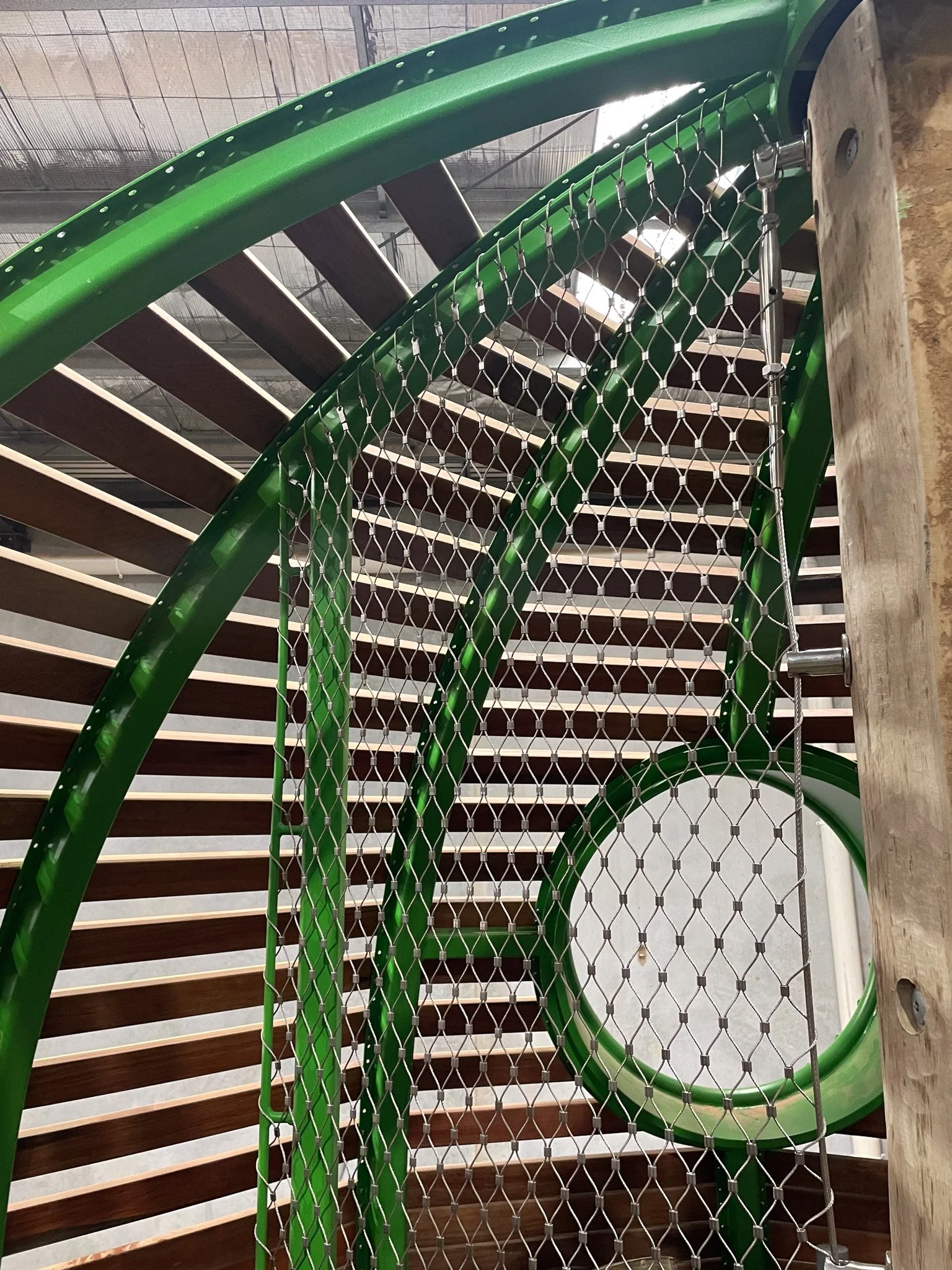 Custom Flexi-mesh safety panels installed by Bespoke Wire & Rope for Ruth Park Playground in Coombs ACT with Forge and the ACT Government.