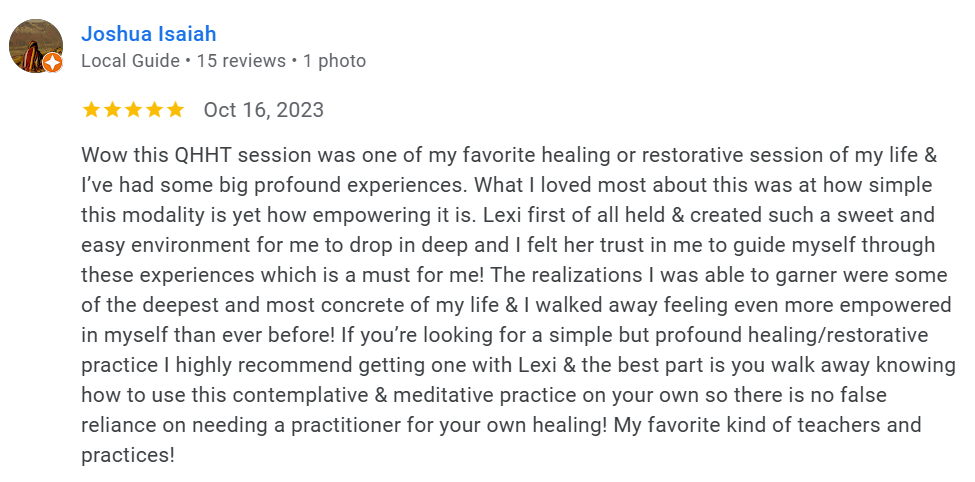 Joshua QHHT Results from Alexis Karamanova