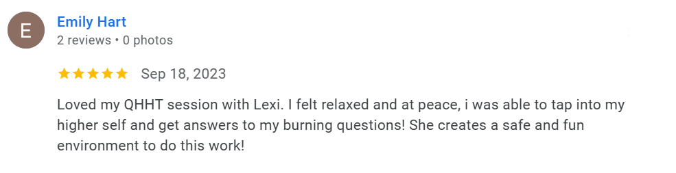 Emily Hart QHHT Results from Alexis Karamanova