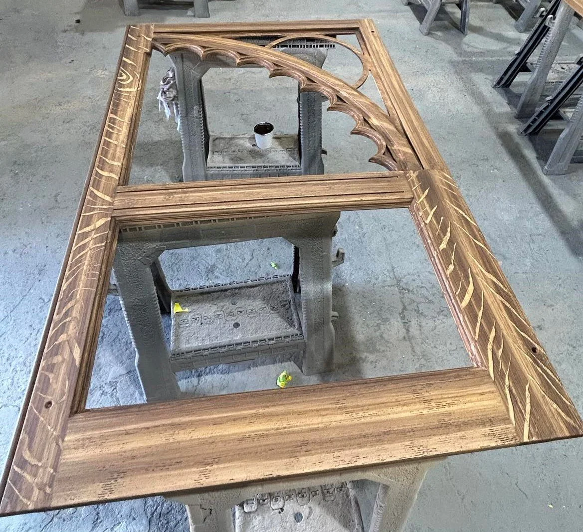 Quarter sawn wood grain on window