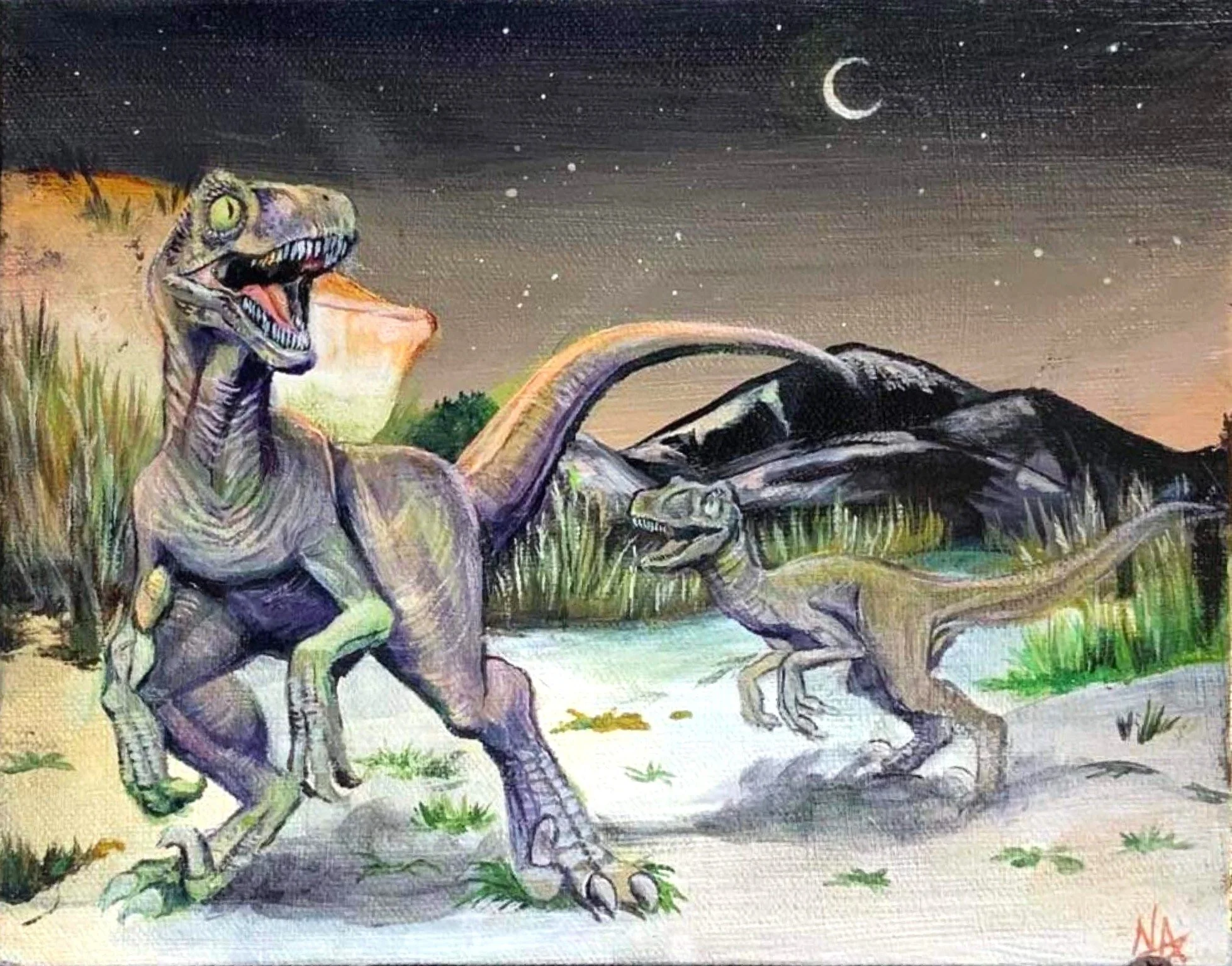 "Night Hunters" Acrylic 8x10