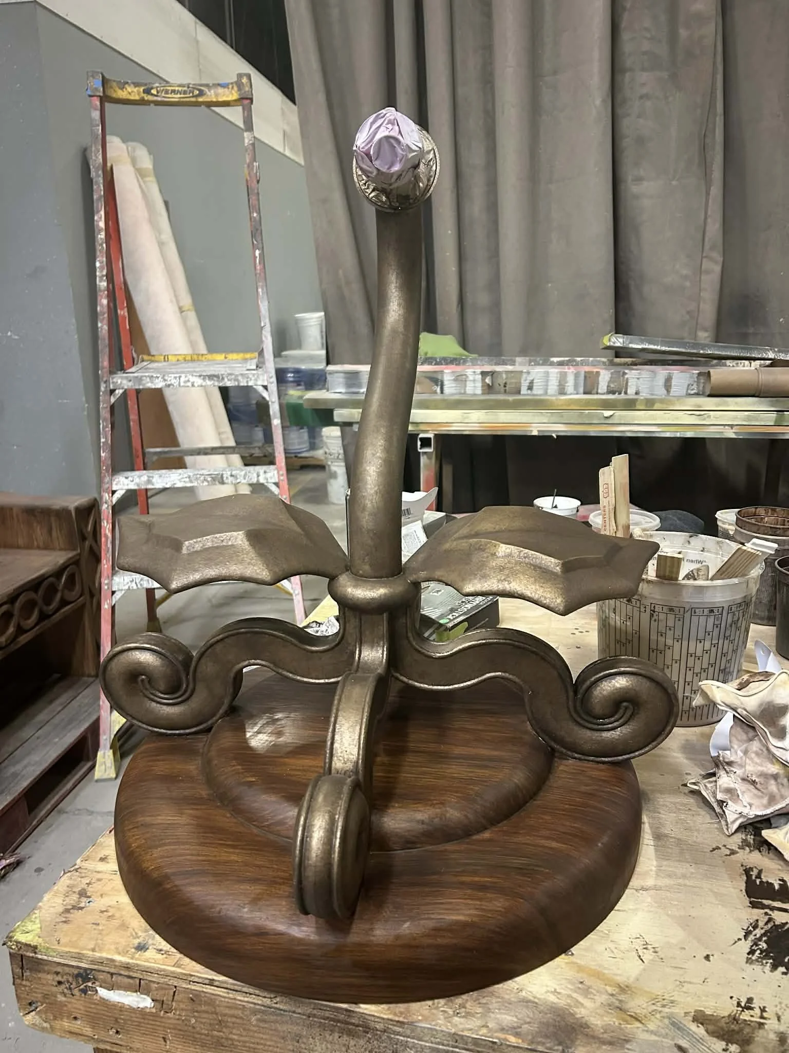 Wooden base and Metal Scenic paint