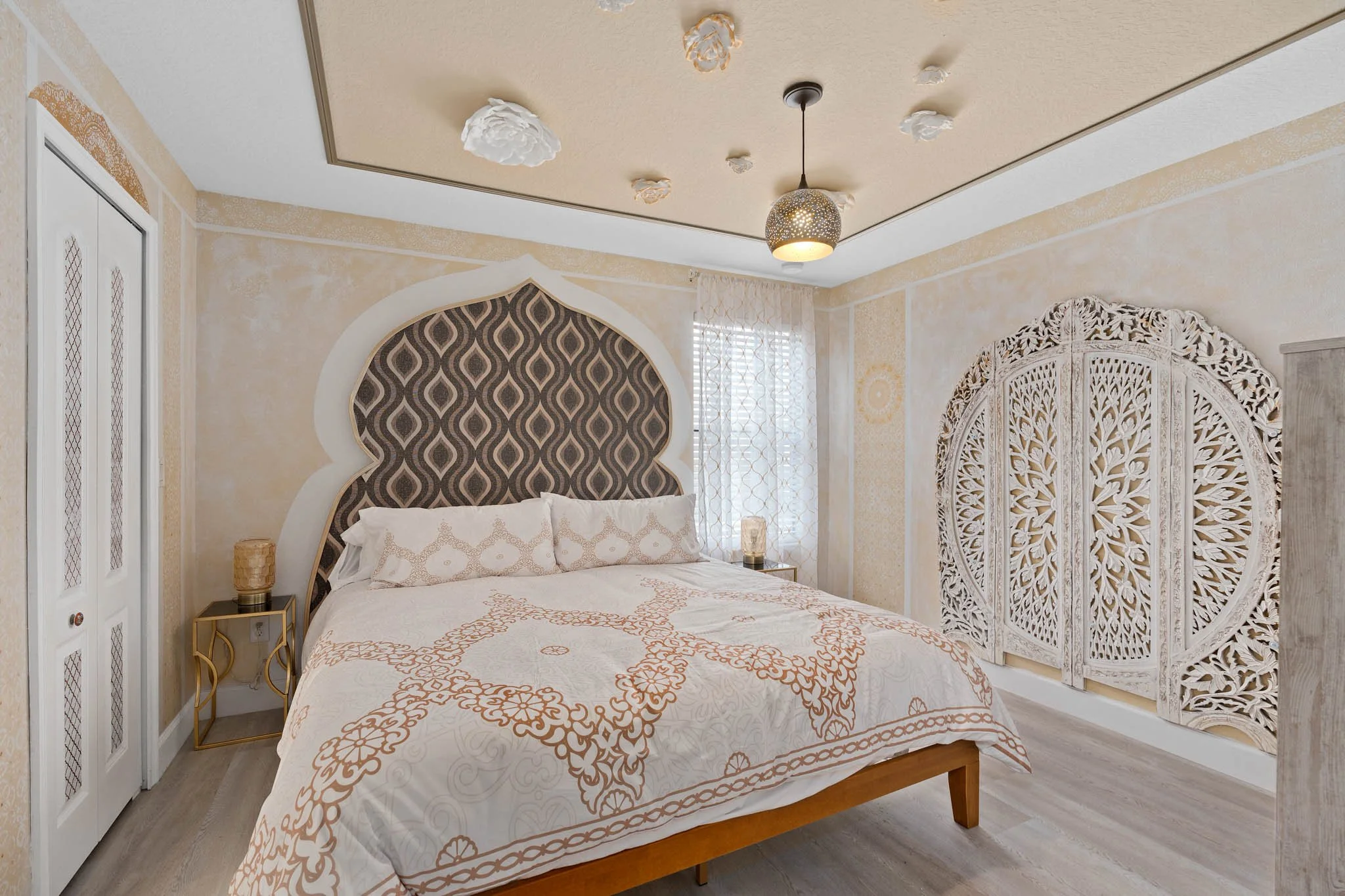 White Gold Stencil Room