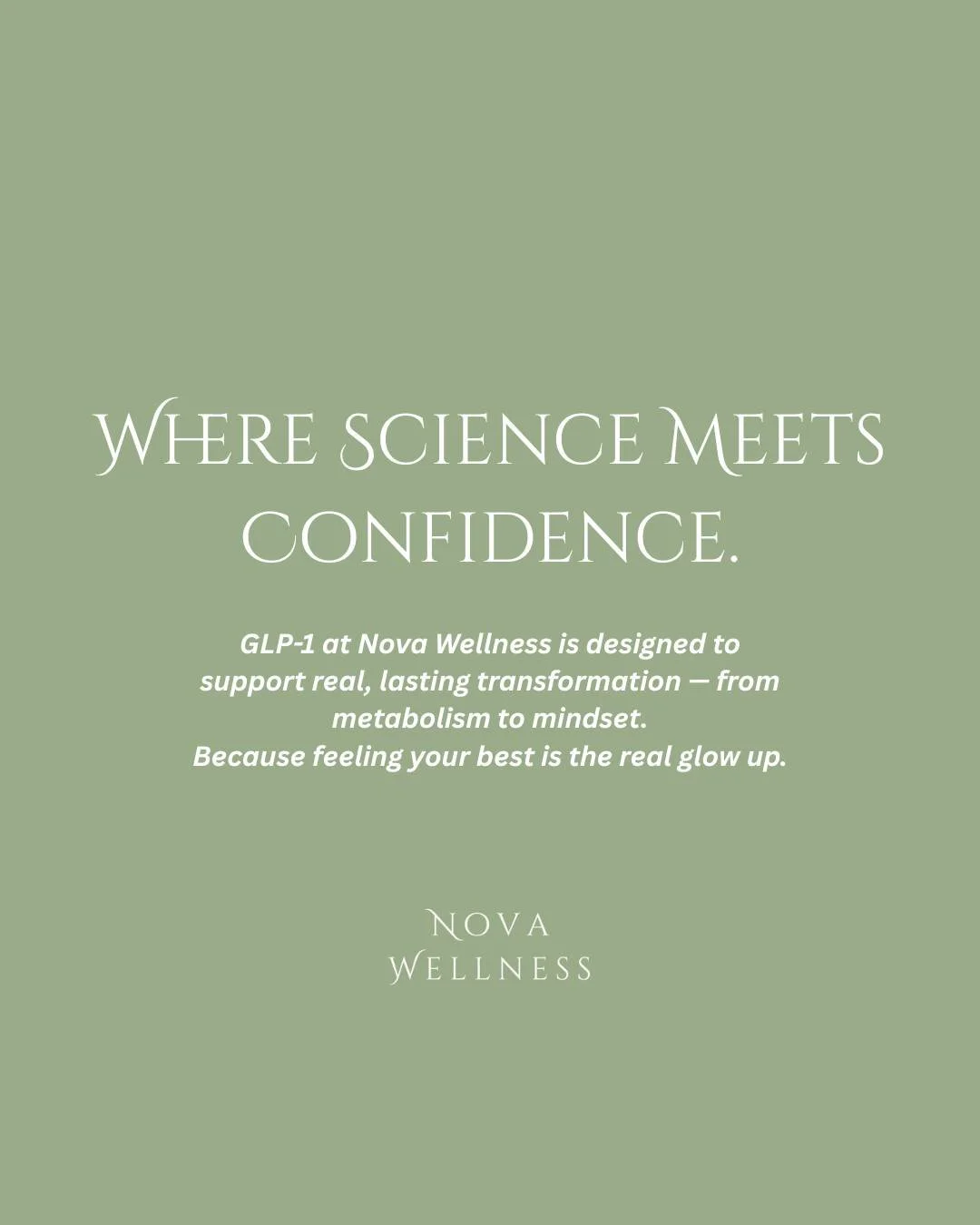 At Nova Wellness, we believe feeling your best starts from within. 

GLP-1 therapy is changing the game in weight management and metabolic health&mdash;and for good reason. Medications like Semaglutide and Tirzepatide work with your body to:

✨ Curb 