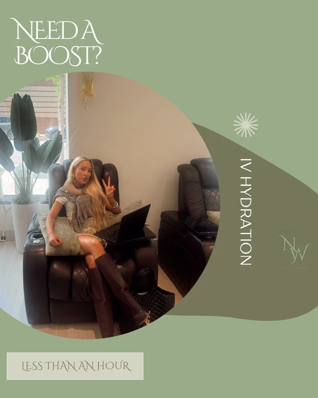 Stop in and get some work done while you focus on your health! 

IV therapy typically takes an hour or less, providing essential vitamins and hydration. 🌟

It's a great way to boost energy and enhance overall well-being, all while being productive!