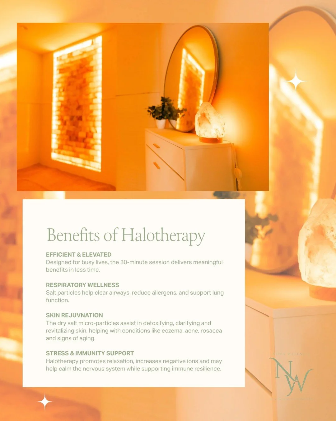 Breathe in wellness. ✨

Our Salt Therapy Suite helps support respiratory health, reduce inflammation, promote relaxation, and leave you feeling refreshed in just 30 minutes.
Want to maximize your session? Add an IV drip while you relax in our Human T