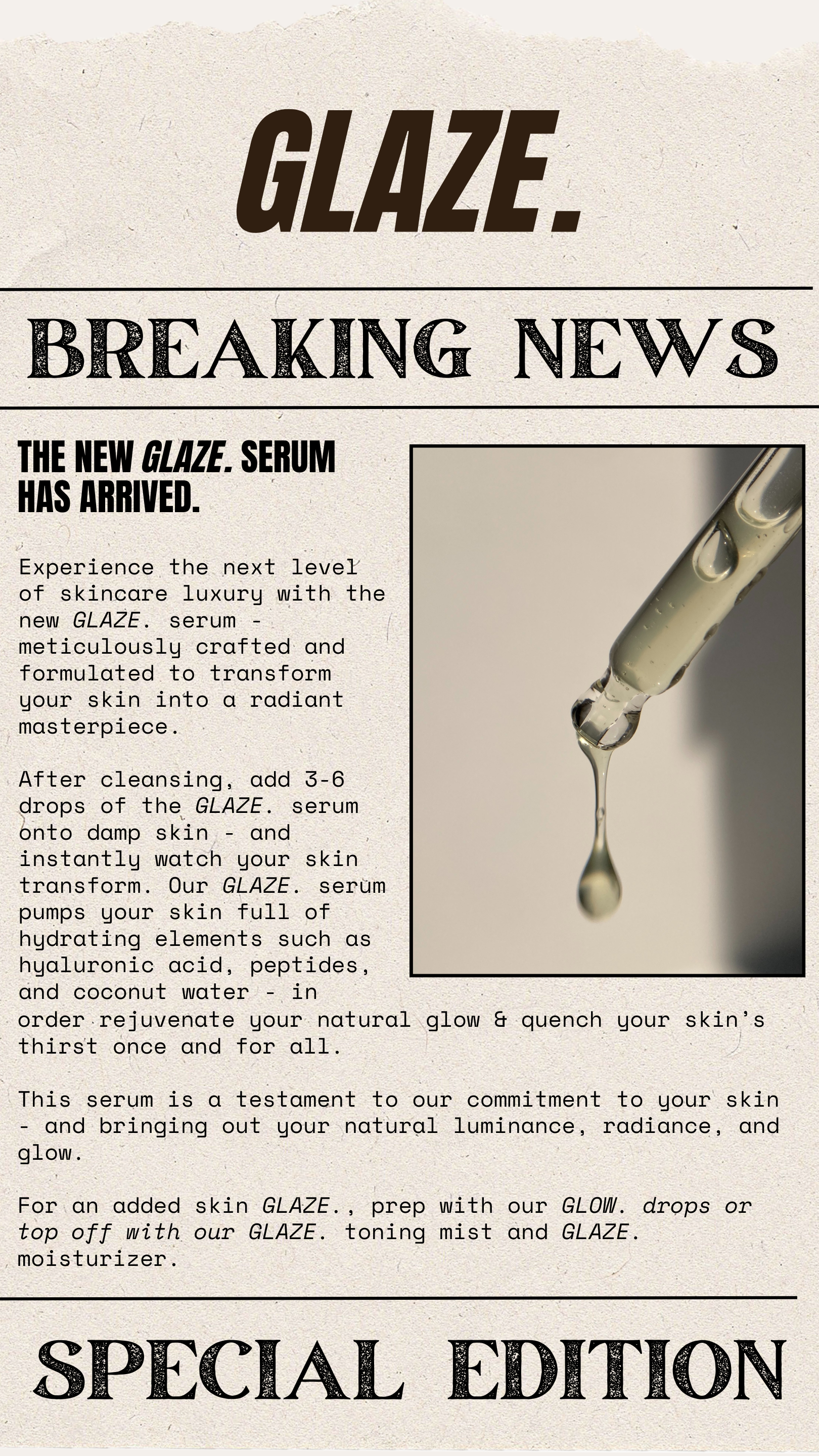 Glaze. Skincare and Beauty Content Marketing and  Design - Kristina Nihan Design Marketing UX UI Small Business Contractor