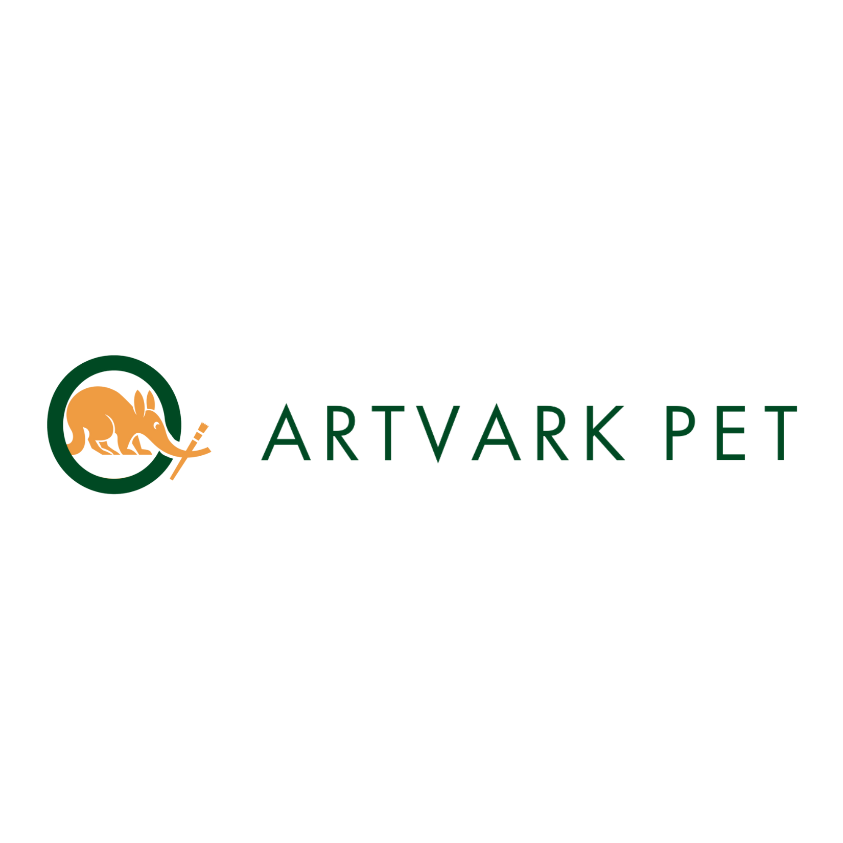 Logo for ArtVark Pet featuring a stylized orange animal holding a paintbrush, with the text 'ARTVARK PET' in green.