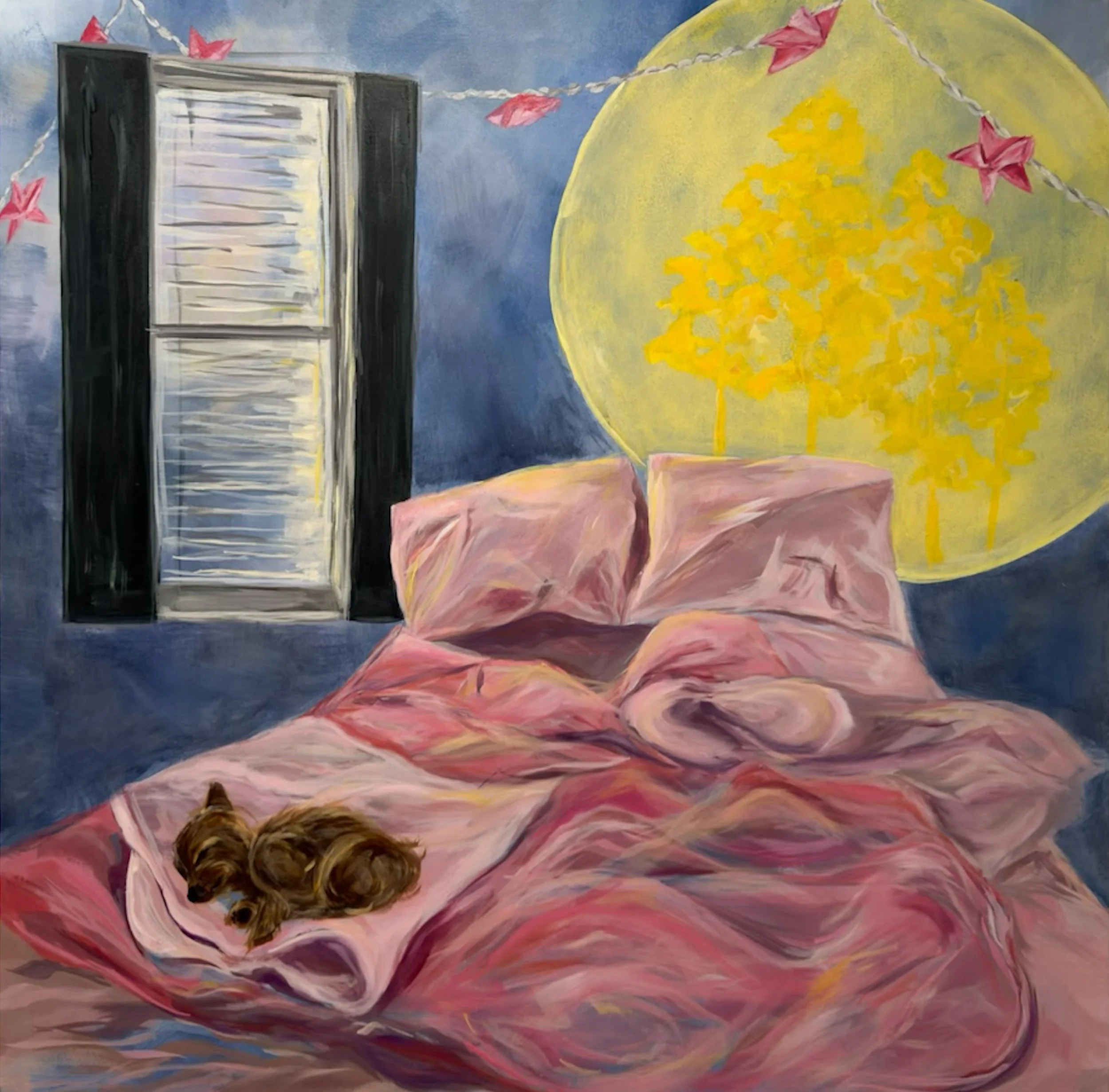 "Waiting Room", 2026, Acrylic and oil on canvas, 36x36