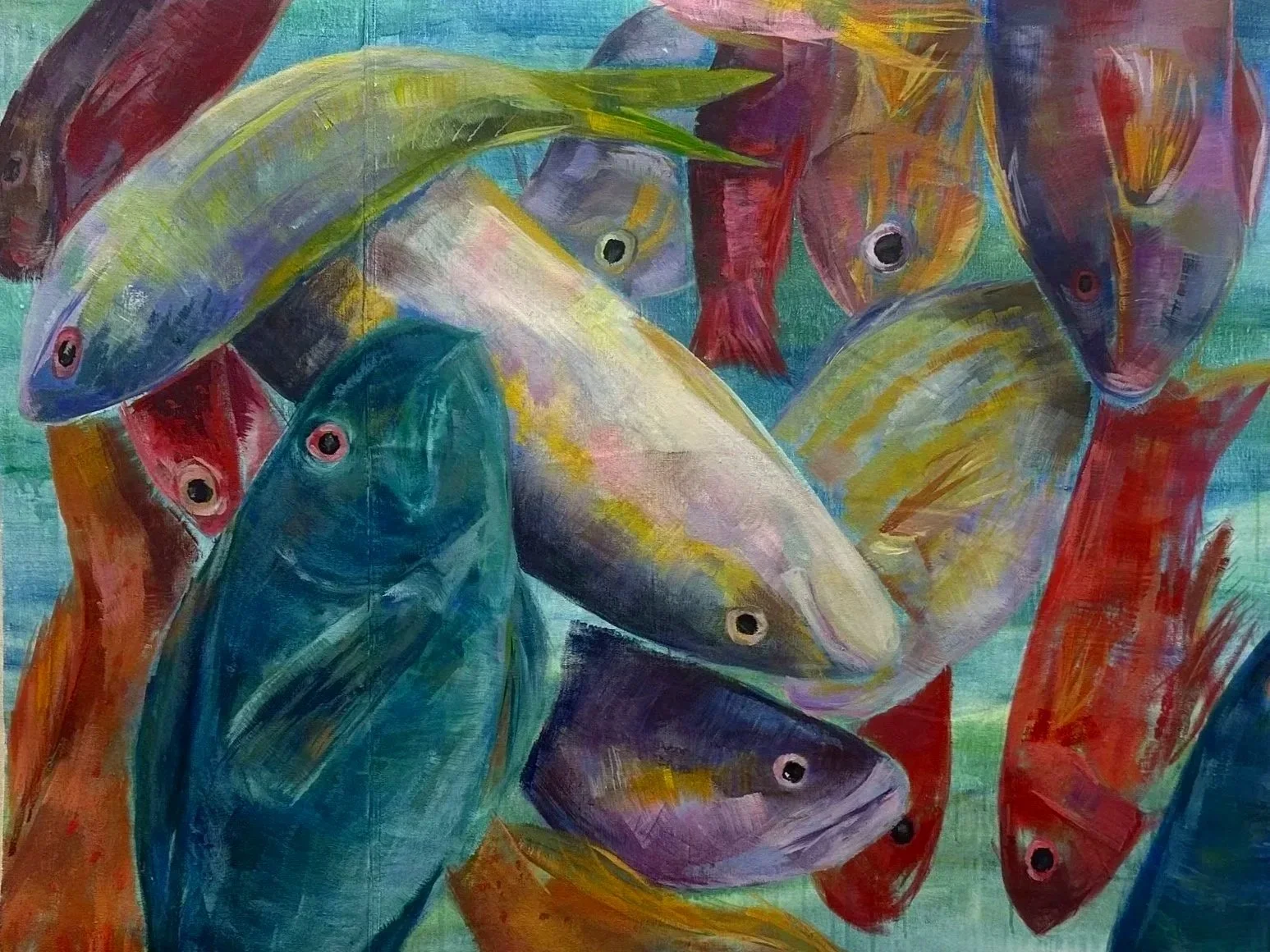 "Catch of the Day", 48x60 in, Acrylic on Canvas