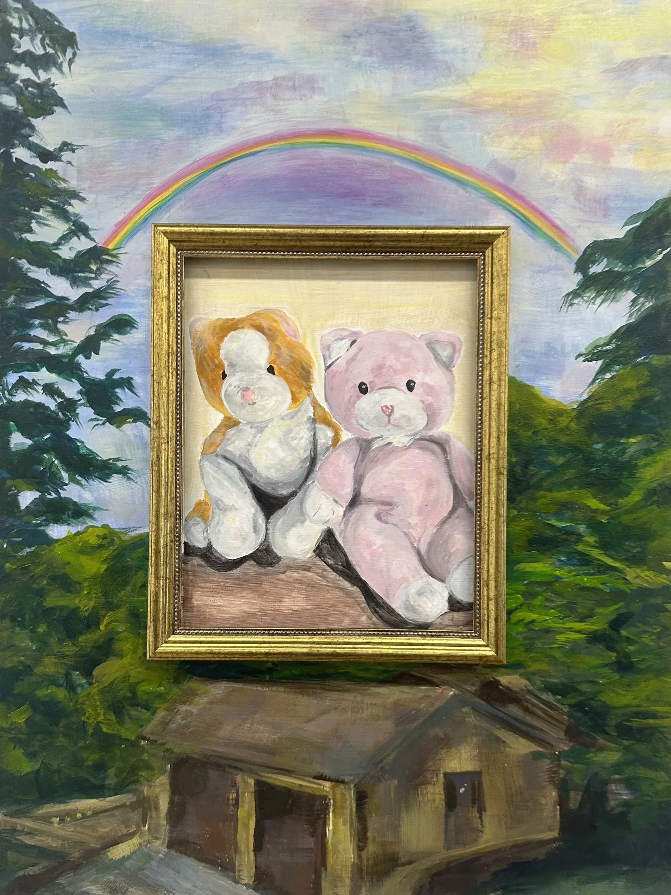 "Sewanee House", 24x16in, acrylic with gold frame on panel