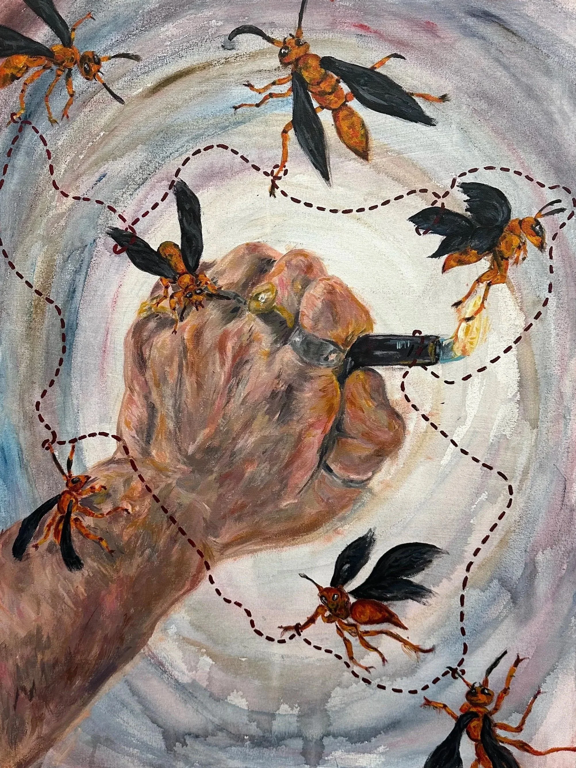 "Wasps", Acrylic on Canvas, 202, 30x40