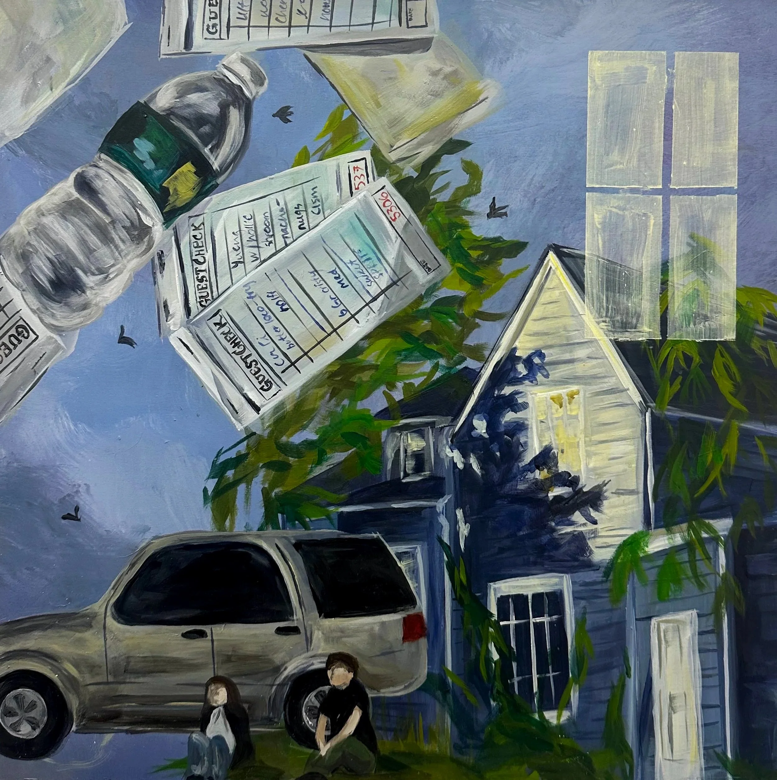 "Everything Looks More Beautiful Now", 2025, Acrylic and Oil on panel, 12x12