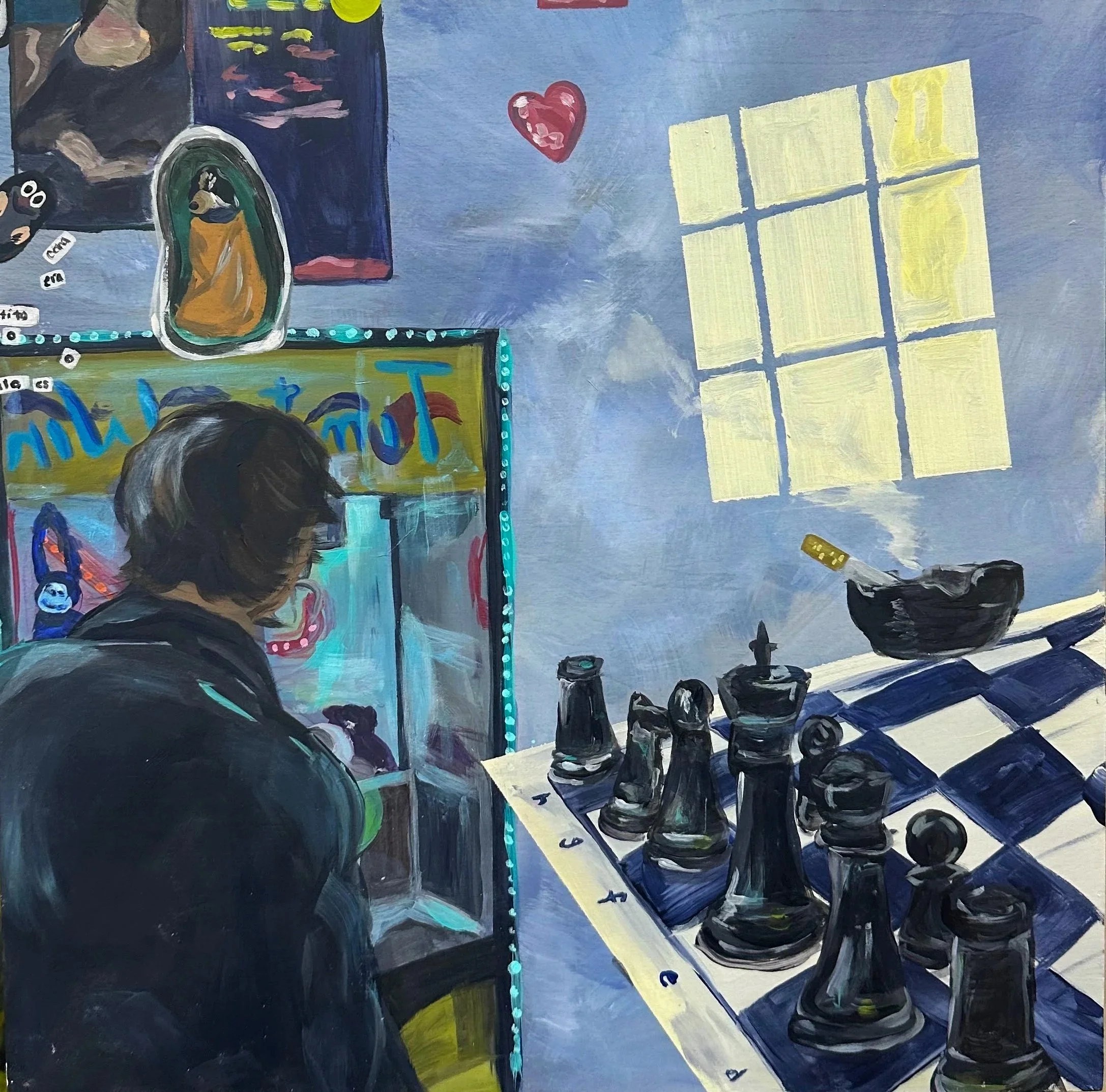 "Everything Looks More Beautiful Now (Part 2)", 2025, Acrylic and Oil on panel, 12x12