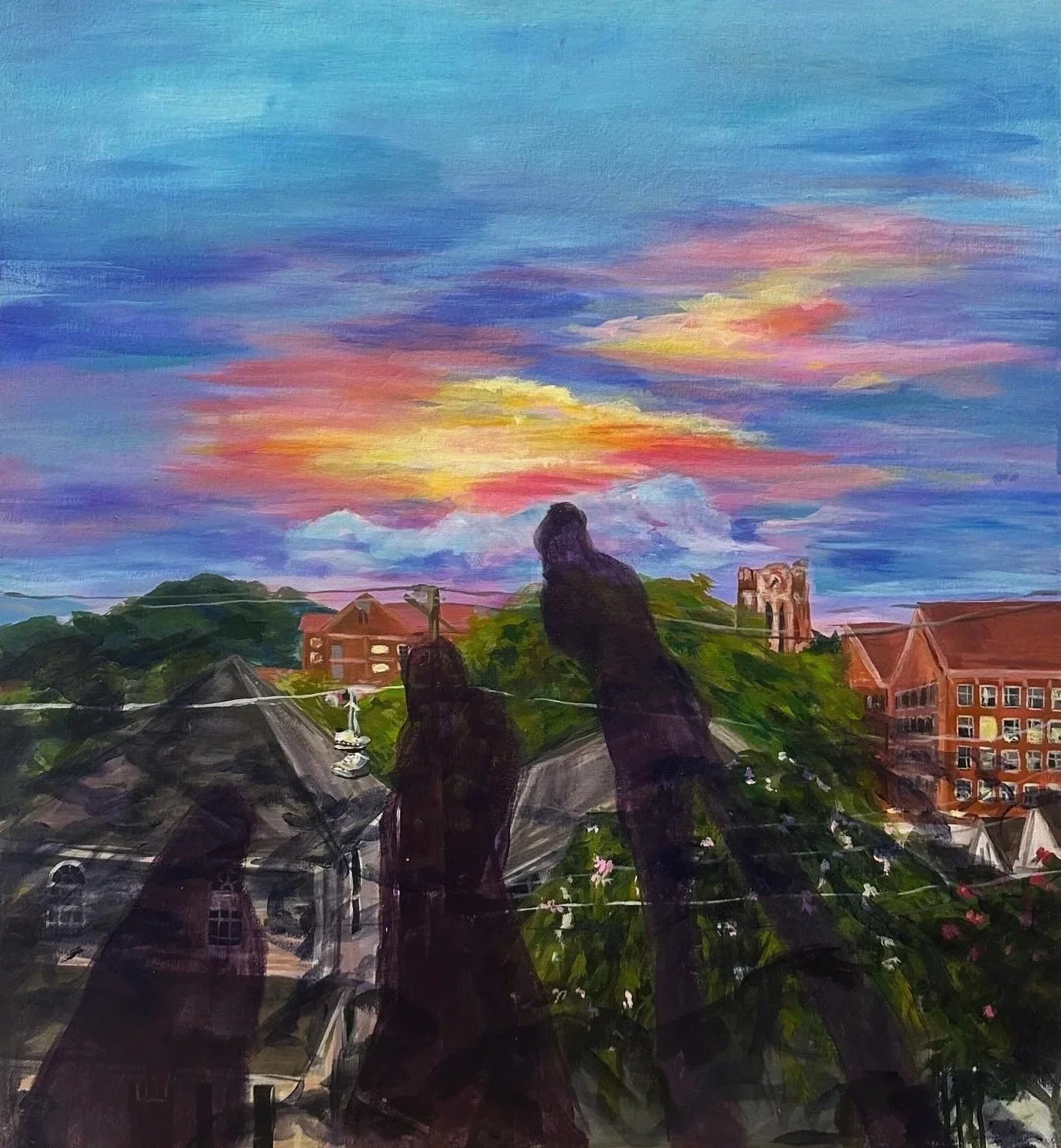 "Drunk with Compassion", 2025, Acrylic on Canvas over panel, 30x30