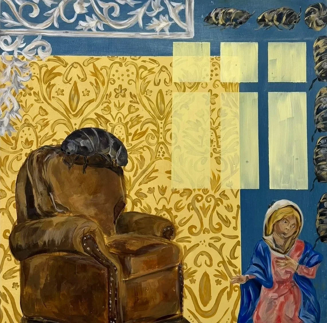 "Catholic Guilt", 2026, Acrylic and oil on panel, 30x30
