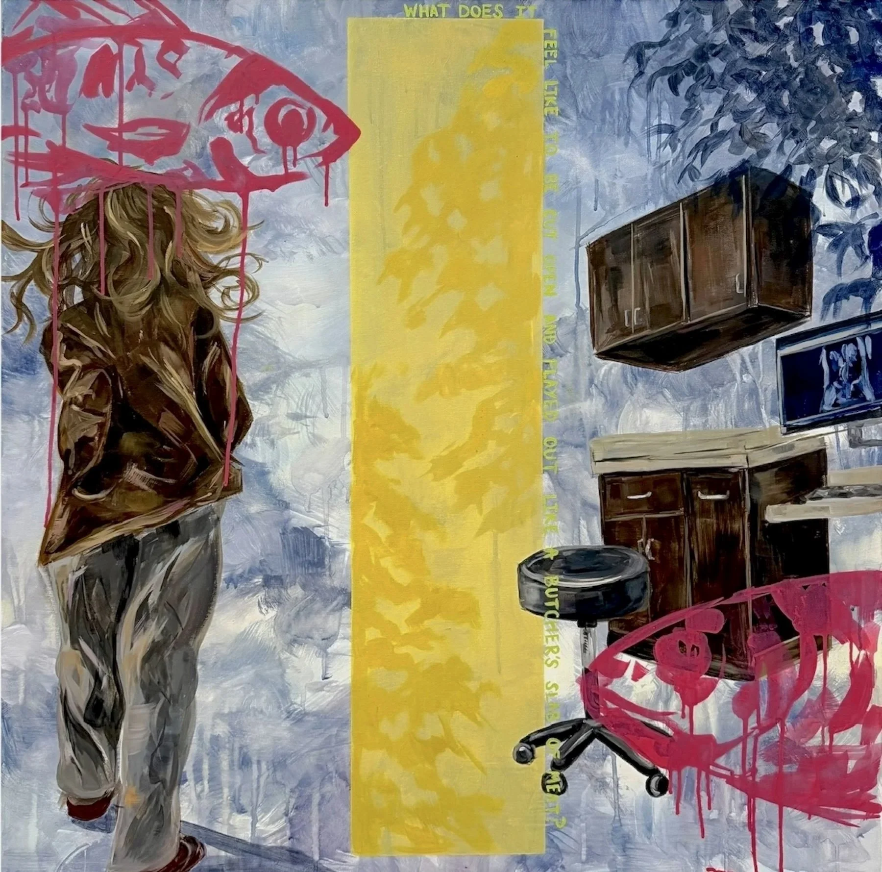 "What Does it Feel Like?", 2026, Acrylic and oil on canvas, 36x36