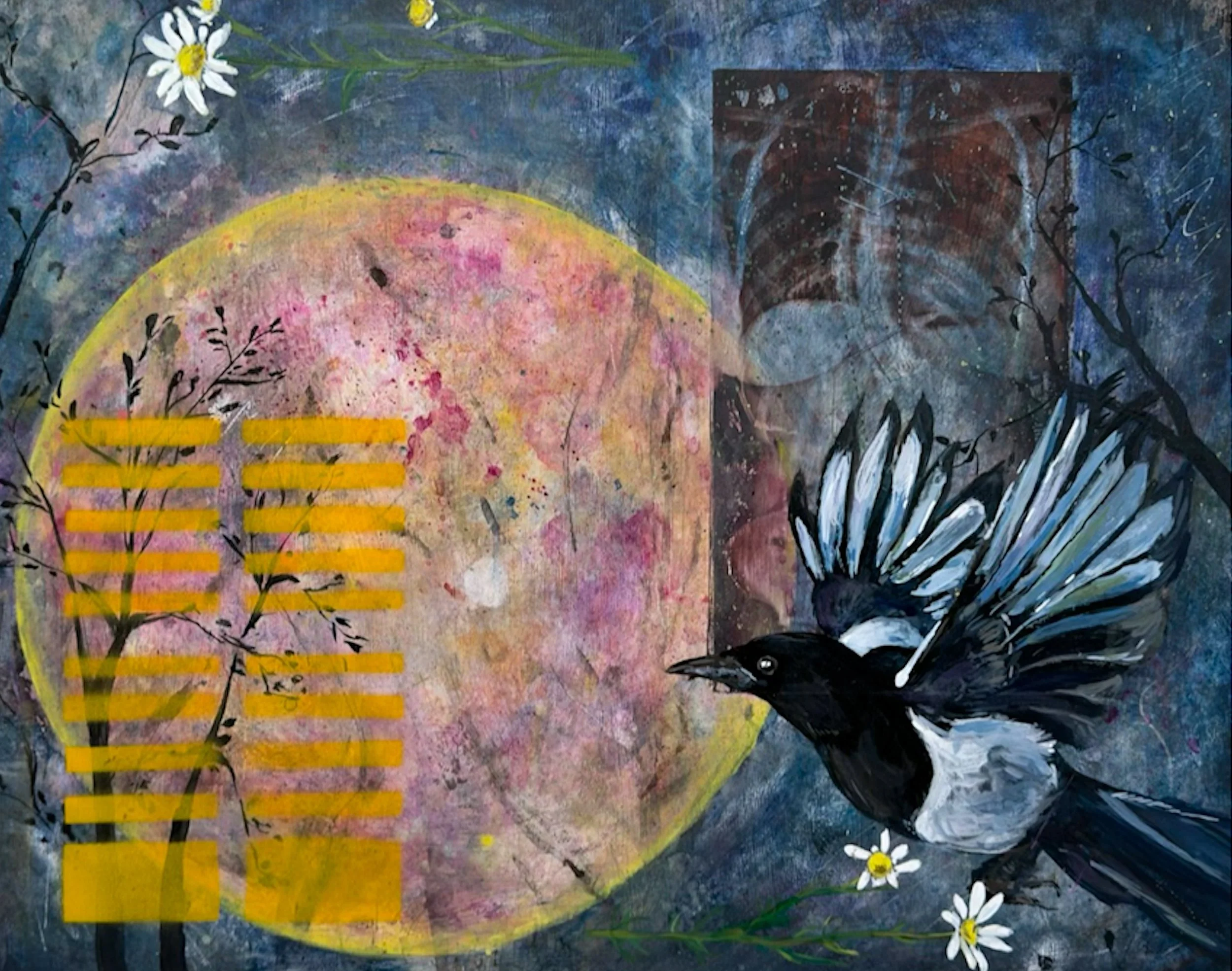 "Untitled", 2026, Acrylic and mixed media on panel, 20x24