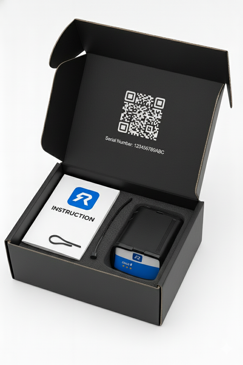 Open box with device and quick start