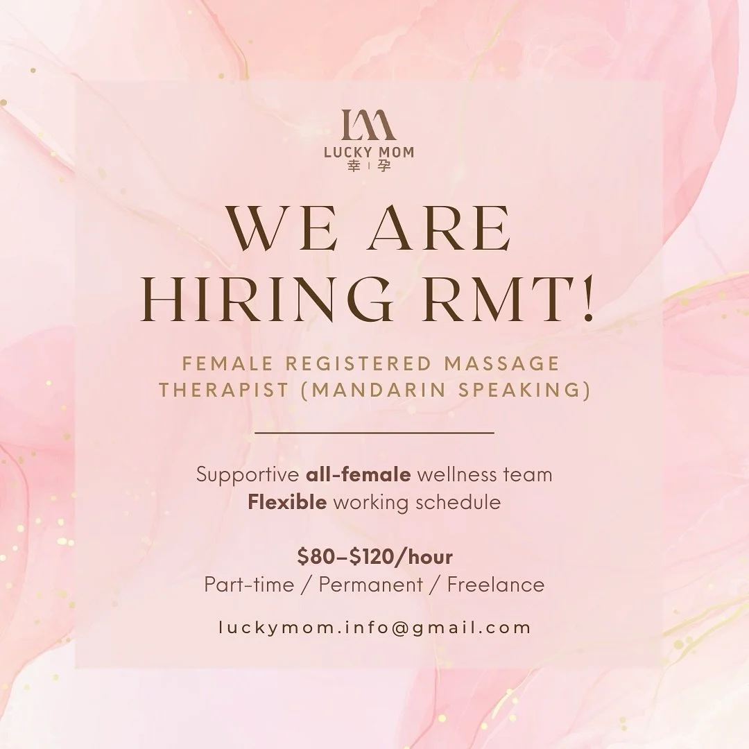 ✨ We&rsquo;re Hiring! ✨
Join Lucky Mom Postpartum Centre and be part of a mission-driven, all-female wellness team dedicated to helping new mothers heal, recover, and thrive. 💖

💡 Why work with us?
🌸 Steady stream of pre-booked postpartum clients
