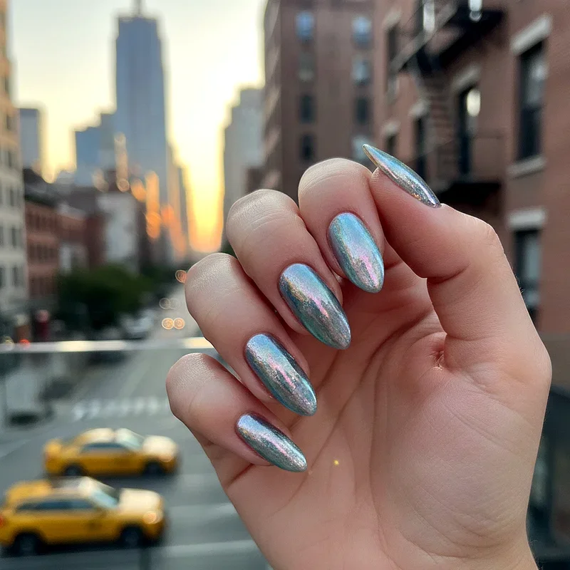 15 Holographic Nail Ideas That Shine from Every Angle