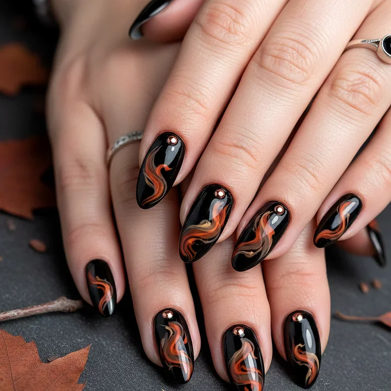 15 Black Fall Nail Ideas That Are Perfect for the Season