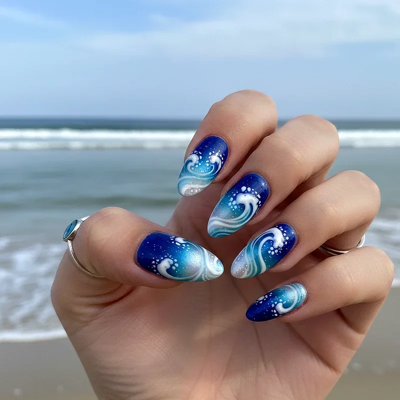 Blue and White Nail Ideas